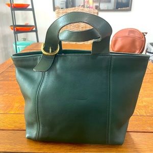 Vintage Coach Waverly green satchel